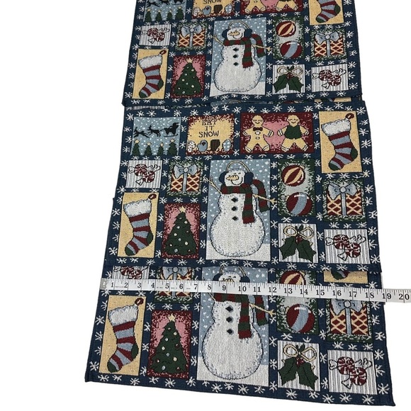 Set of 6 Let It Snow Tapestry Table Placemats Christmas Winter Snowmen 19x12.5” - Picture 9 of 10